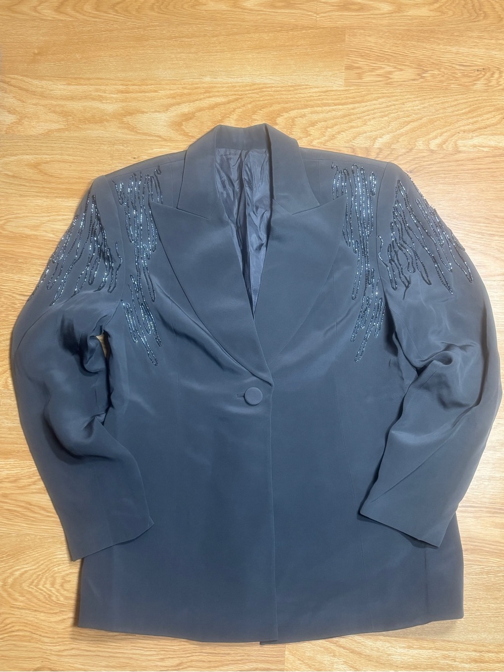 Vintage 2 Piece Pure Silk Beaded Suit Set